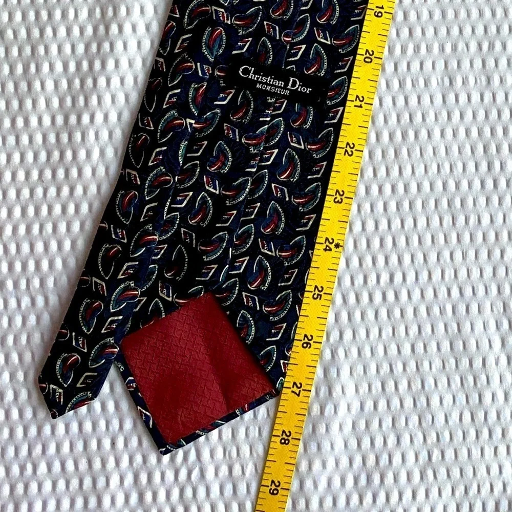 Christian Dior Monsieur Paisley Tie Blue Red Green 58”